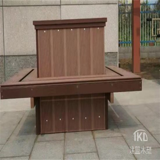济南木塑花箱坐凳安装